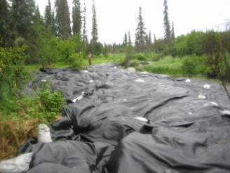 Tarp ready at Beaver Creek